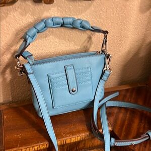 🔥Rare Powder Blue Crossbody Bag with Sculptural Handle EASTER BLUE!!!